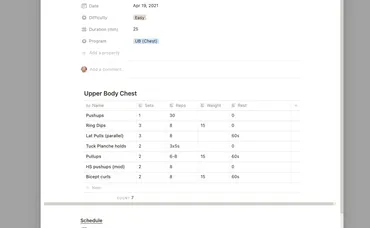 The easiest way to track your workouts (notebooks, Gcal, and Notion)